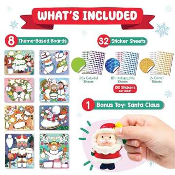 Funcils Christmas Special - Dot Stickers for Toddlers, Holiday Theme Dot Art Activity for Kids, DIY ...