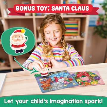 Funcils Christmas Special - Dot Stickers for Toddlers, Holiday Theme Dot Art Activity for Kids, DIY Craft Kit, Stocking Stuffers, Christmas Gifts for Boys & Girls Ages 3, 4, 5, 6, 7 Year Old