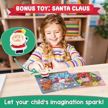 Funcils Christmas Special - Dot Stickers for Toddlers, Holiday Theme Dot Art Activity for Kids, DIY Craft Kit, Stocking Stuffers, Christmas Gifts for Boys & Girls Ages 3, 4, 5, 6, 7 Year Old