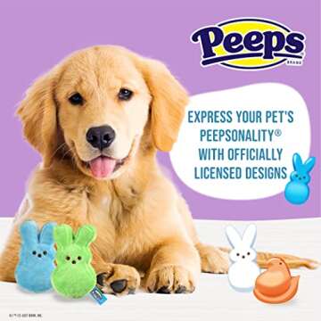 Peeps for Pets Mini Plush Bunny Dog Toys, 2 Piece Assorted Colors | 4 Inch Small Fabric Plush Dog To...
