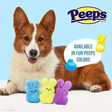 Peeps for Pets Mini Plush Bunny Dog Toys, 2 Piece Assorted Colors | 4 Inch Small Fabric Plush Dog Toys with Squeaker | 2 Pack Squeaky Dog Toys from Peeps, Plush Dog Toys, Squeaky Dog Toys