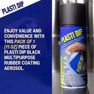 Performix 11203 Plasti Dip Black Multi-Purpose Rubber Coating Aerosol - 11 oz.