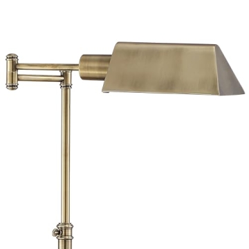 Jenson Adjustable Pharmacy Floor Lamp in Aged Brass