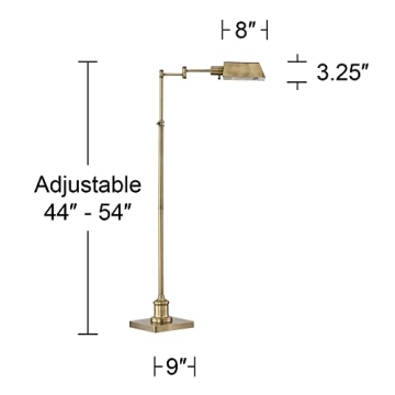 Jenson Adjustable Pharmacy Floor Lamp in Aged Brass