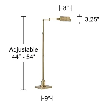 Jenson Adjustable Pharmacy Floor Lamp in Aged Brass
