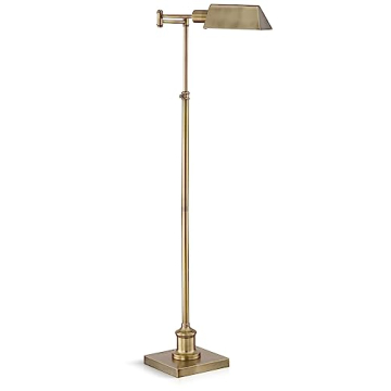Jenson Adjustable Pharmacy Floor Lamp in Aged Brass