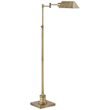 Jenson Adjustable Pharmacy Floor Lamp in Aged Brass