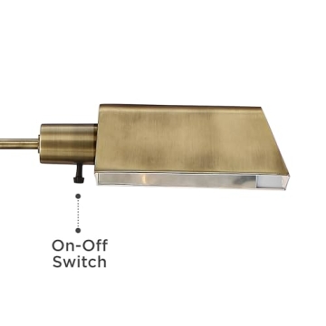 Jenson Adjustable Pharmacy Floor Lamp in Aged Brass