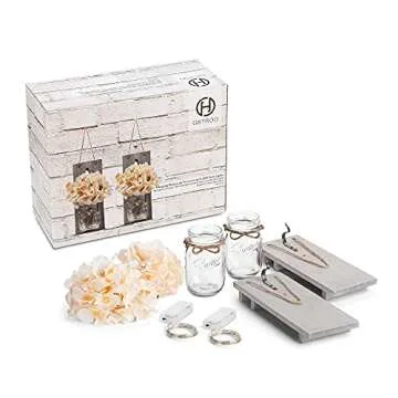 Stylish GBtroo Rustic Mason Jar Sconces Set with Timer