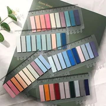 1200 Pieces Sticky Tabs, 60 Colors Colorful Book Tabs with Ruler for Index Callout, Tabs for Annotating Books, File Classification, Book Notes Highlights, Page Markers