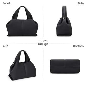 JQWYGB Stylish Mini Cloud Pouch Leather Handbag