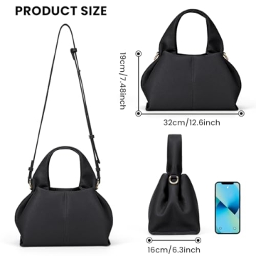 JQWYGB Stylish Mini Cloud Pouch Leather Handbag