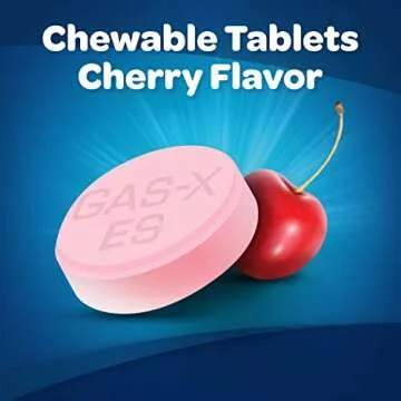 Gas-X Extra Strength Chewable Gas Relief Tablets with Simethicone 125 mg for Bloating Relief, Cherry - 72 Count