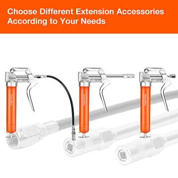 ValueMax Grease Gun Set, 6000PSI Heavy Duty Grease Gun Kit and 3500PSI Mini Grease Gun Kit with 3 OZ Grease, Fit for Automotive, Marine, Industrial