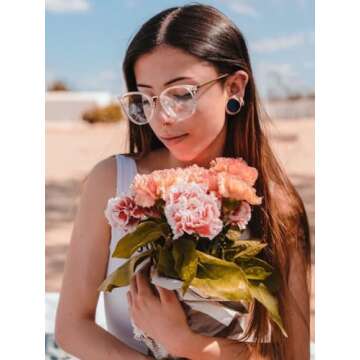 TIJN Vintage Round Clear Glasses Non-Prescription Eyeglasses Frames for Women Men,Oversized Metal Oval Eyewear(Crystal)