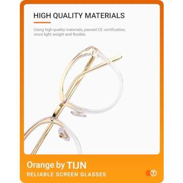 TIJN Vintage Round Clear Glasses Non-Prescription Eyeglasses Frames for Women Men,Oversized Metal Oval Eyewear(Crystal)