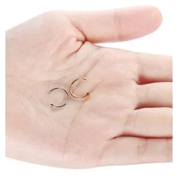 FIBO STEEL 2PCS Stainless Steel Nose Ring Hoops for Women