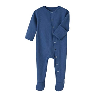 Teach Leanbh Baby Boys Girls Footed Pajamas with Mittens Cotton Long Sleeve Snap-up Romper Jumpsuit ...