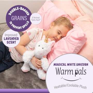 Warm Pals - Magical White Unicorn - 1.5lbs - Cozy Microwavable Lavender Scented Plush Toys - Heated ...