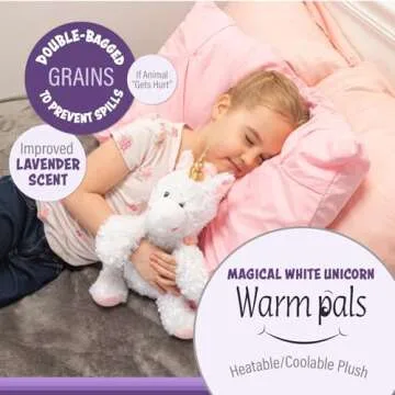Warm Pals - Magical White Unicorn - 1.5lbs - Cozy Microwavable Lavender Scented Plush Toys - Heated ...