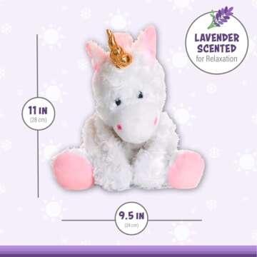 Warm Pals - Magical White Unicorn - 1.5lbs - Cozy Microwavable Lavender Scented Plush Toys - Heated Stuffed Animal - Heatable Coolable Bedtime Comfort Plushie