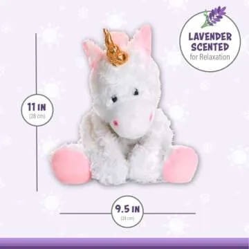 Warm Pals - Magical White Unicorn - 1.5lbs - Cozy Microwavable Lavender Scented Plush Toys - Heated Stuffed Animal - Heatable Coolable Bedtime Comfort Plushie