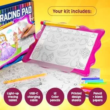 Light Up Tracing Pad for Kids - Fun Arts & Crafts Kit for Creative Learning