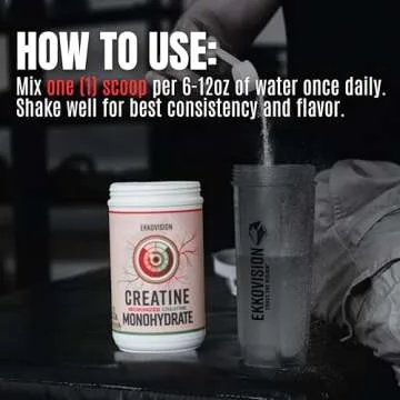 Ekko Creatine Monohydrate Powder, Micronized, Blueberry Mango, Pre Workout & Post Workout Supplement for Men and Women, Energy Support, Easy to Mix in Shakes, Smoothies & Beverages, 100 Servings