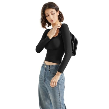 SUUKSESS Women Square Neck Long Sleeve Tops for Every Occasion