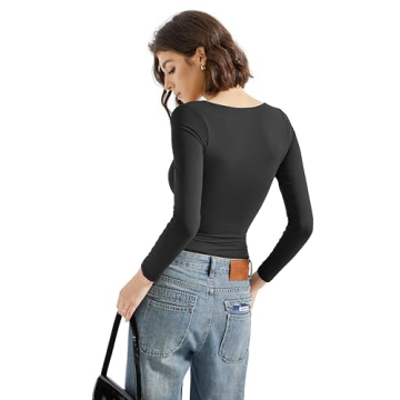 SUUKSESS Women Square Neck Long Sleeve Tops for Every Occasion