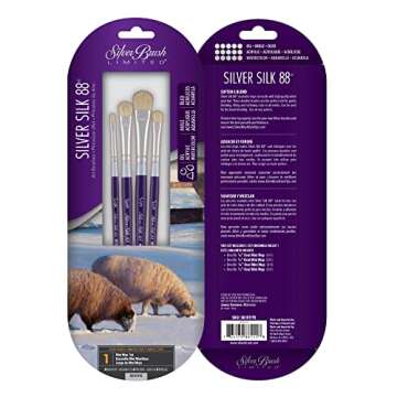 Silver Brush Limited SK-8111S Silver Silk 88 Mini Mop Set for Acrylic, Watercolor, Gouache, Inks, & ...