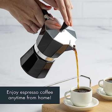 Primula Classic Stovetop Espresso and Coffee Maker – 6 Espresso Cups, Durable Moka Pot for Home & ...