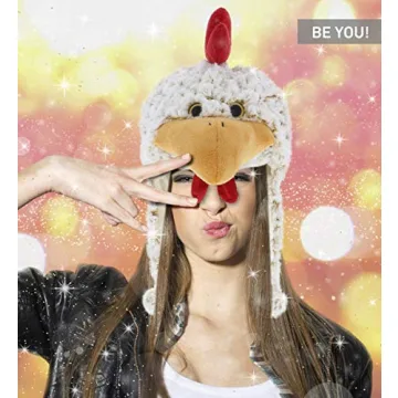 DolliBu White Rooster Plush Hat for All Ages