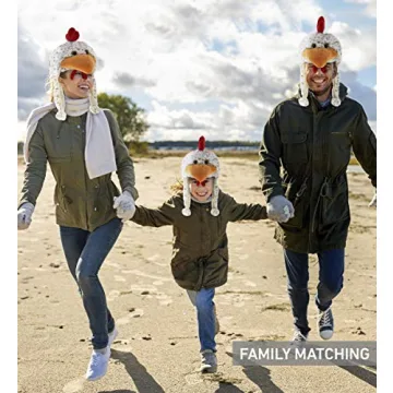 DolliBu White Rooster Plush Hat for All Ages