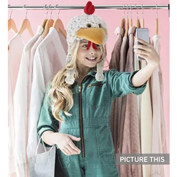 DolliBu White Rooster Plush Hat for All Ages