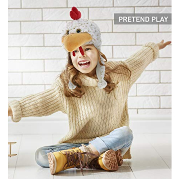 DolliBu White Rooster Plush Hat for All Ages