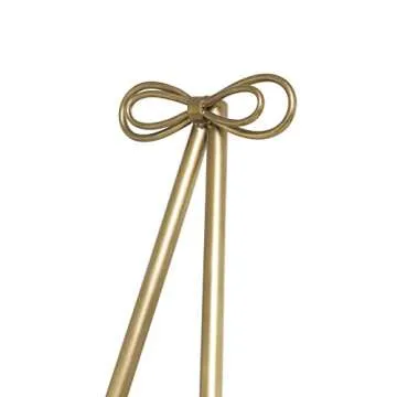 Deco 79 Metal Tall Adjustable Display Stand Easel with Bow Top, 20" x 27" x 53", Gold