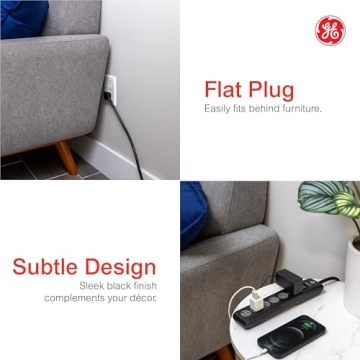 GE 6 Outlet Surge Protector Power Strip with 800 Joules