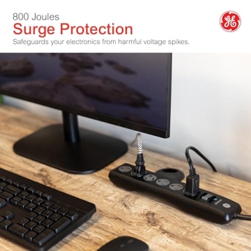 GE 6 Outlet Surge Protector Power Strip with 800 Joules