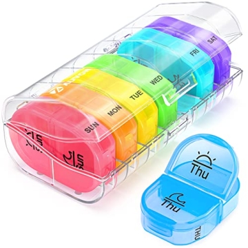 AUVON Weekly AM PM Pill Organizer - Effortless Medication Management