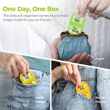 AUVON Weekly AM PM Pill Organizer for Vitamins Medications