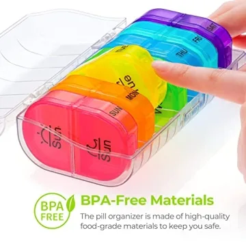 AUVON Weekly AM PM Pill Organizer for Vitamins Medications