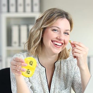 AUVON Weekly AM PM Pill Organizer for Vitamins Medications