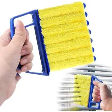 Louver Curtain Cleaning Brush Cleaner, Detachable Blinds Window Cleaning Scrub Brush Vent Brush, Household Dust Brush for Window Blind Clean 6 Blinds at Once
