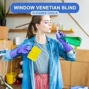 Louver Curtain Cleaning Brush Cleaner, Detachable Blinds Window Cleaning Scrub Brush Vent Brush, Household Dust Brush for Window Blind Clean 6 Blinds at Once
