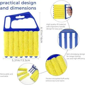 Louver Curtain Cleaning Brush Cleaner, Detachable Blinds Window Cleaning Scrub Brush Vent Brush, Household Dust Brush for Window Blind Clean 6 Blinds at Once