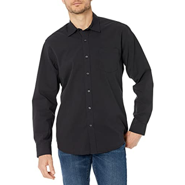 Amazon Essentials Men's Casual Poplin Shirt in Washed Black - X-Large