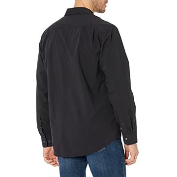 Men's Casual Poplin Shirt - Washed Black, X-Large