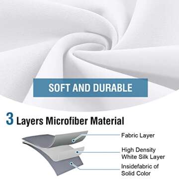 H.VERSAILTEX White Curtains Thermal Insulated Window Treatment Panels Room Darkening Privacy Assured Drapes for Living Room Back Tab/Rod Pocket Bedroom Draperies, 52 x 96 Inch, 2 Panels