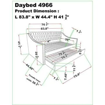 Homelegance Tulney Fabric Upholstered Daybed with Trundle, Twin, Gray